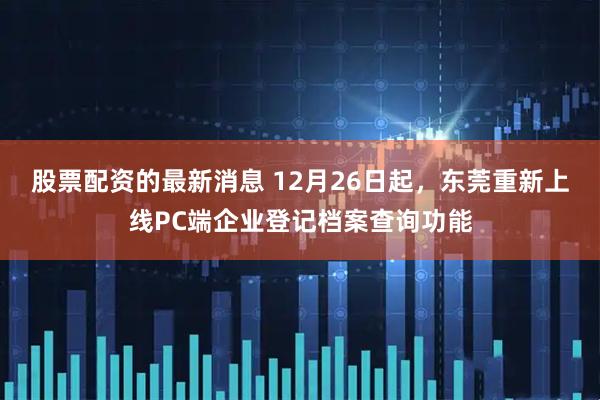 股票配资的最新消息 12月26日起,东莞重新上线PC端企业登记档案查询功能