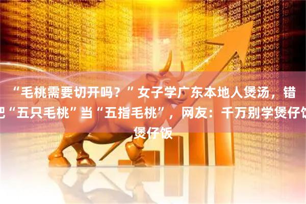 “毛桃需要切开吗？”女子学广东本地人煲汤，错把“五只毛桃”当“五指毛桃”，网友：千万别学煲仔饭