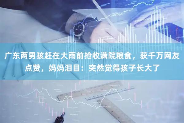 广东两男孩赶在大雨前抢收满院粮食，获千万网友点赞，妈妈泪目：突然觉得孩子长大了